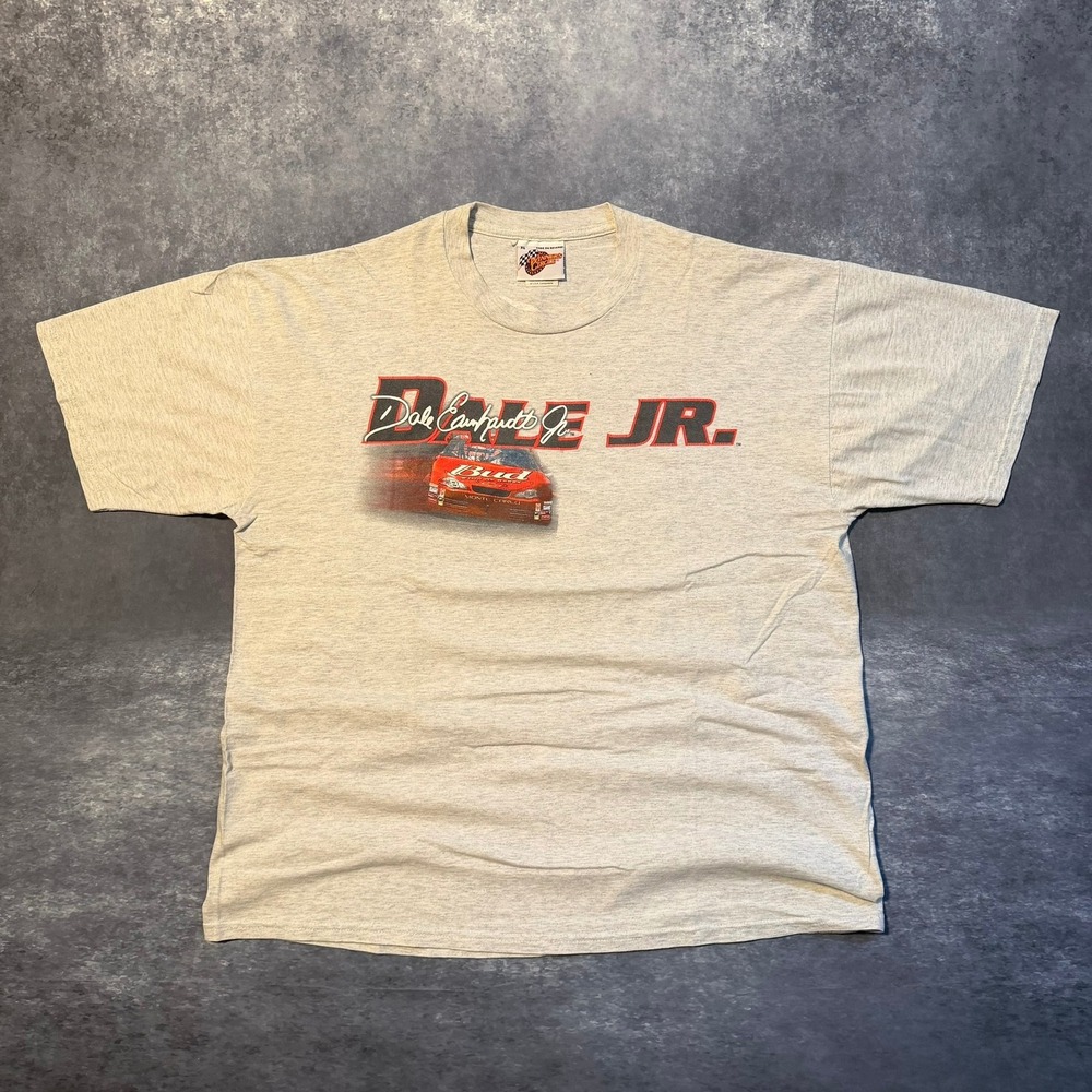 Vintage Dale Earnhardt Jr Winners Circle NASCAR T-Shirt Mens XL Gray Budweiser